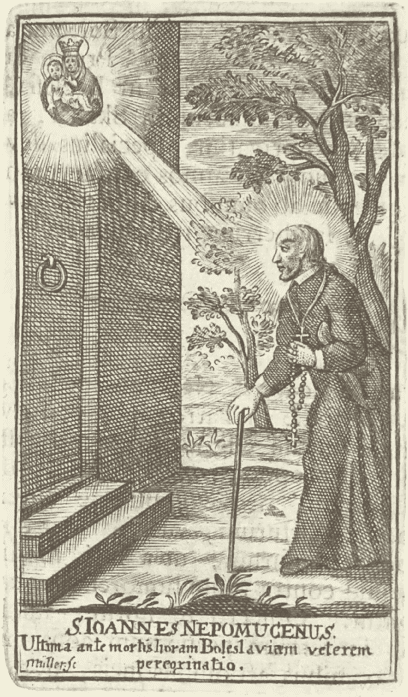 Svatý Jan Nepomucký, z knihy Foedus Spirituale, 1706